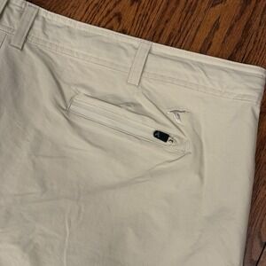 Genteal Dockside Performance Shorts Mens 3XL Beige Cream Drawstring Stretch 7.5"